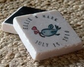 Romantic Blue Bird Save the Date Magnets, Set of 50