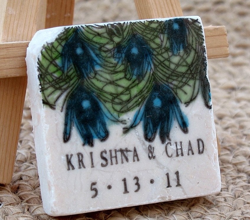 Peacock Feather Save The Date Magnets, Wedding Favors, Set of 25