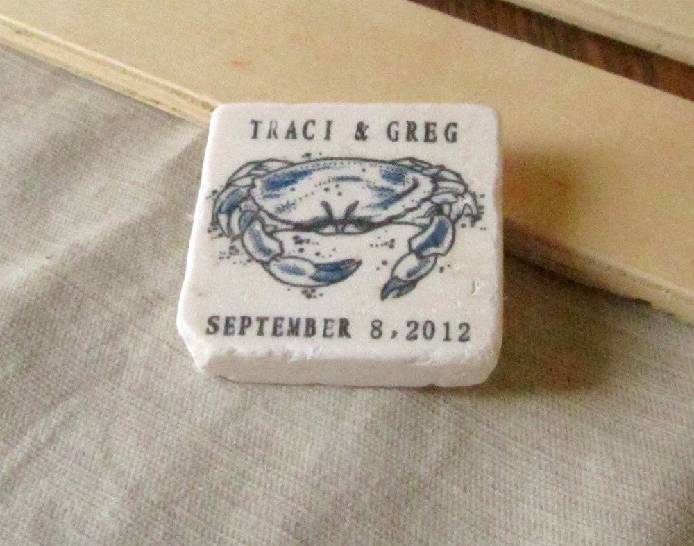 Crab Save the Date Magnets, Wedding Favors,  Set of 25