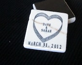 Music Heart Wedding Favors, Save the Date Magnets, Black and White, Set of 25