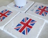 British Flag Wedding Favor Coasters, Set of 25
