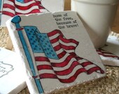 ON SALE Home of the Brave USA Flag Coasters, Set of 4