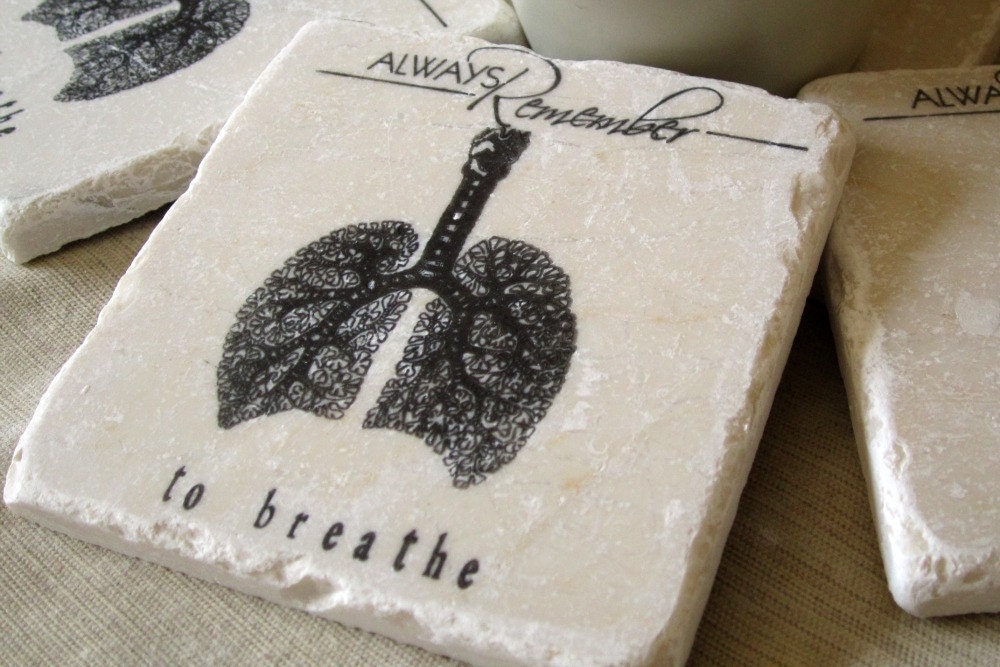 Always Remember to Breathe Coasters, Set of 4, Ready to Ship