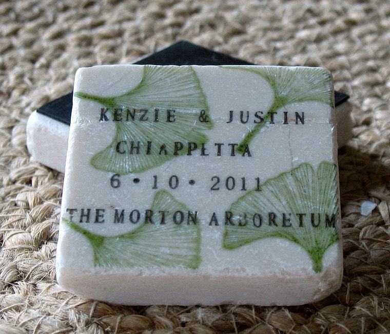Ginkgo Leaf Save the Date Magnets or Party Favors, Set of 25