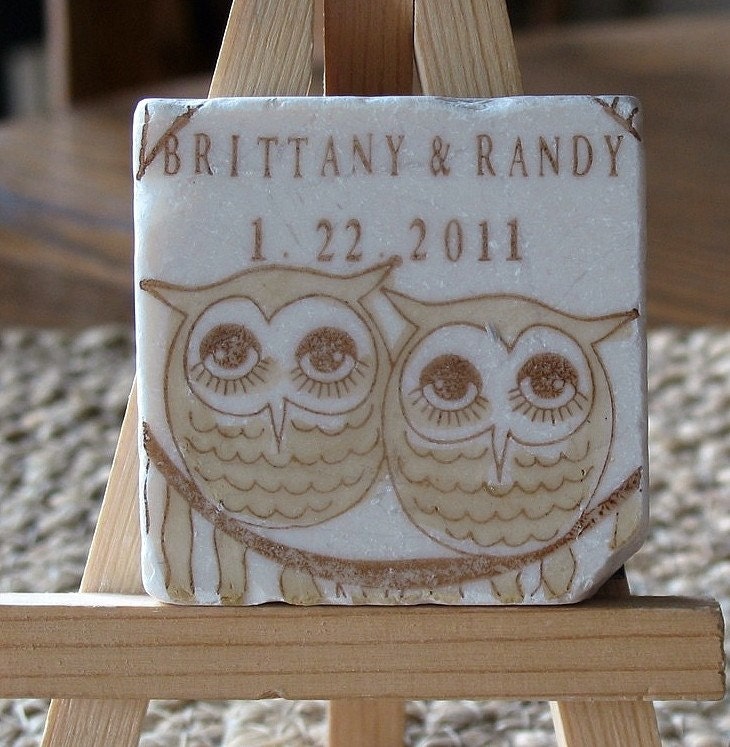 Owl Save The Date Magnets, Wedding Favors, Cozy Brown, Set of 25
