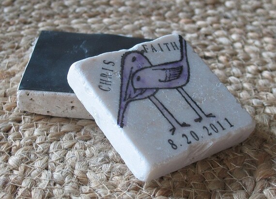 Lavender Love Bird Save The Date Magnets, Set of 25