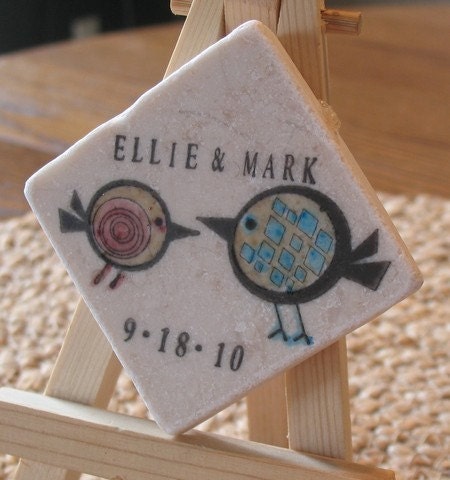 Birdie Save The Date Magnets, Wedding Favors, Tweet His and Her, Set of 25