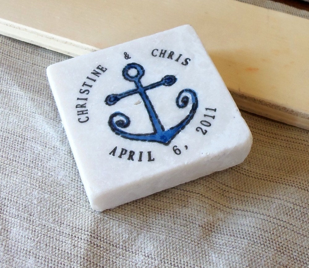 Nautical Anchor Save the Date Magnets, Wedding Favors, Set of 25