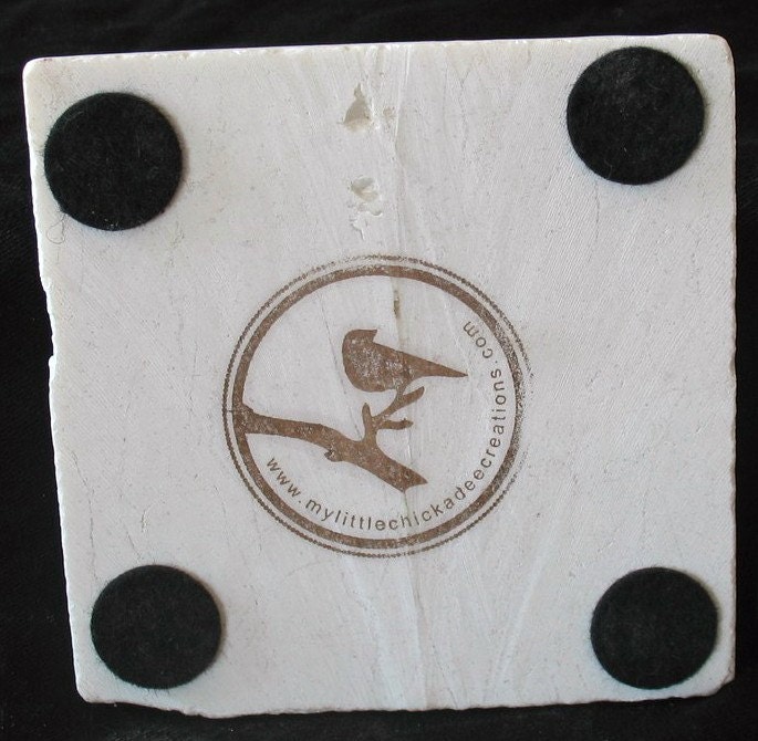 Brown Autumn Leaves Tile Coasters, Set of 4