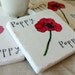 ON SALE Red Poppy Tile Coasters, Set of 4, Ready to Ship