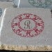 Monogram Coasters, Red Fleur de Lis Circular, Set of 4