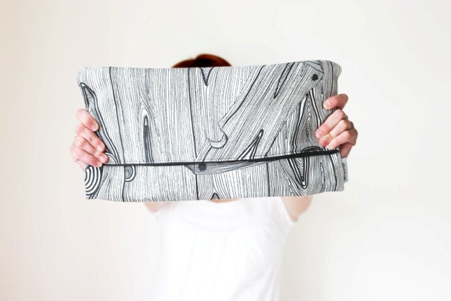 Extra large clutch (wood structure print, fold over style)