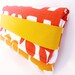 Sunrise (Fold over clutch) - red & orange retro tulip print LAST ONE