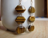 MARIE Golden Tiger Eye Earrings Dangles