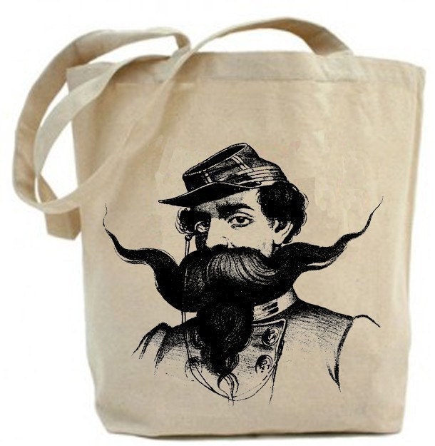 Canvas Tote bag ... classy  Mustache Man...