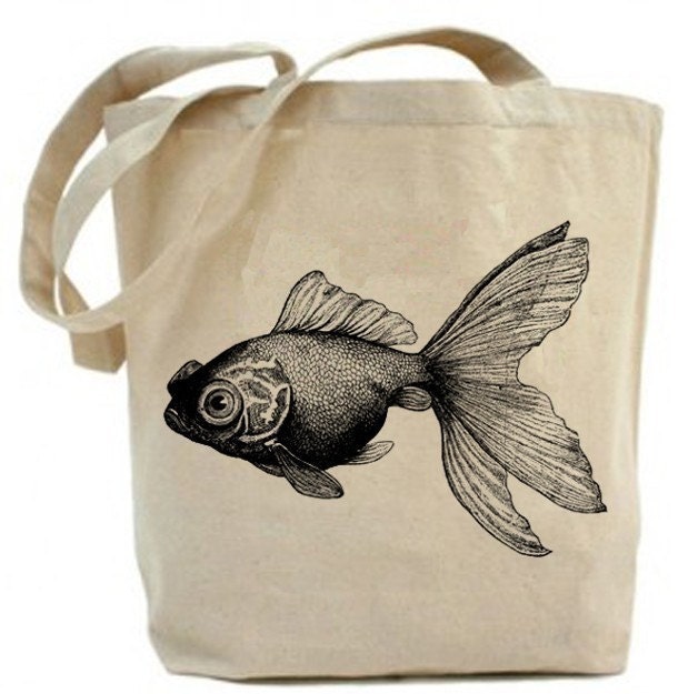 Gold Fish  - Eco Friendly  Canvas  Tote Bag