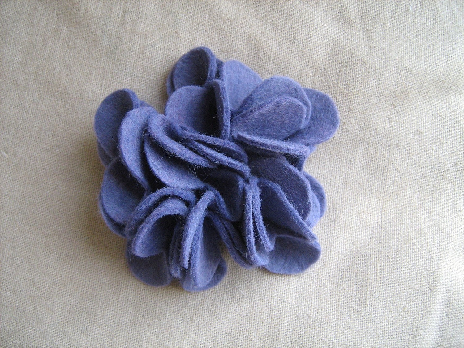 Eggplant Purple Felt Hair Barrette- Clip-