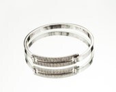 TEXTURED ID-STYLE Hinge Bracelet - Silver-Plated / Swing Top / Unisex