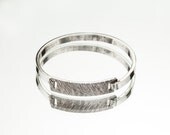 TEXTURED SILVER-plated ID-style Swing-Top Bracelet - Unisex