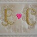 Custom Embroidered Wedding Dress Label French Silk Satin and Gold Thread