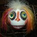 Clown face folk art snowman head ornament