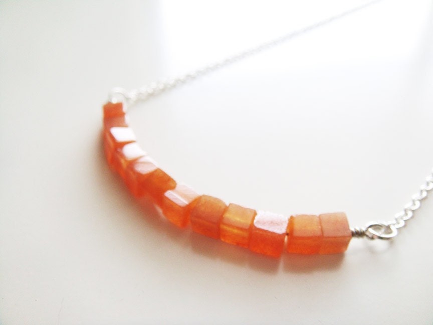 Cubism Necklace - Orange Aventurine