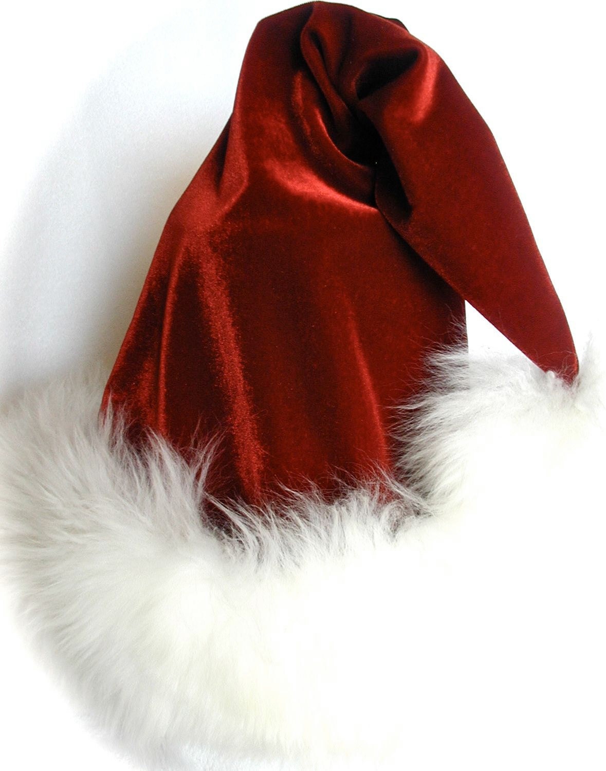 Luxury Santa Hat in Red Velvet, Fur and Swarovski crystal, reversible