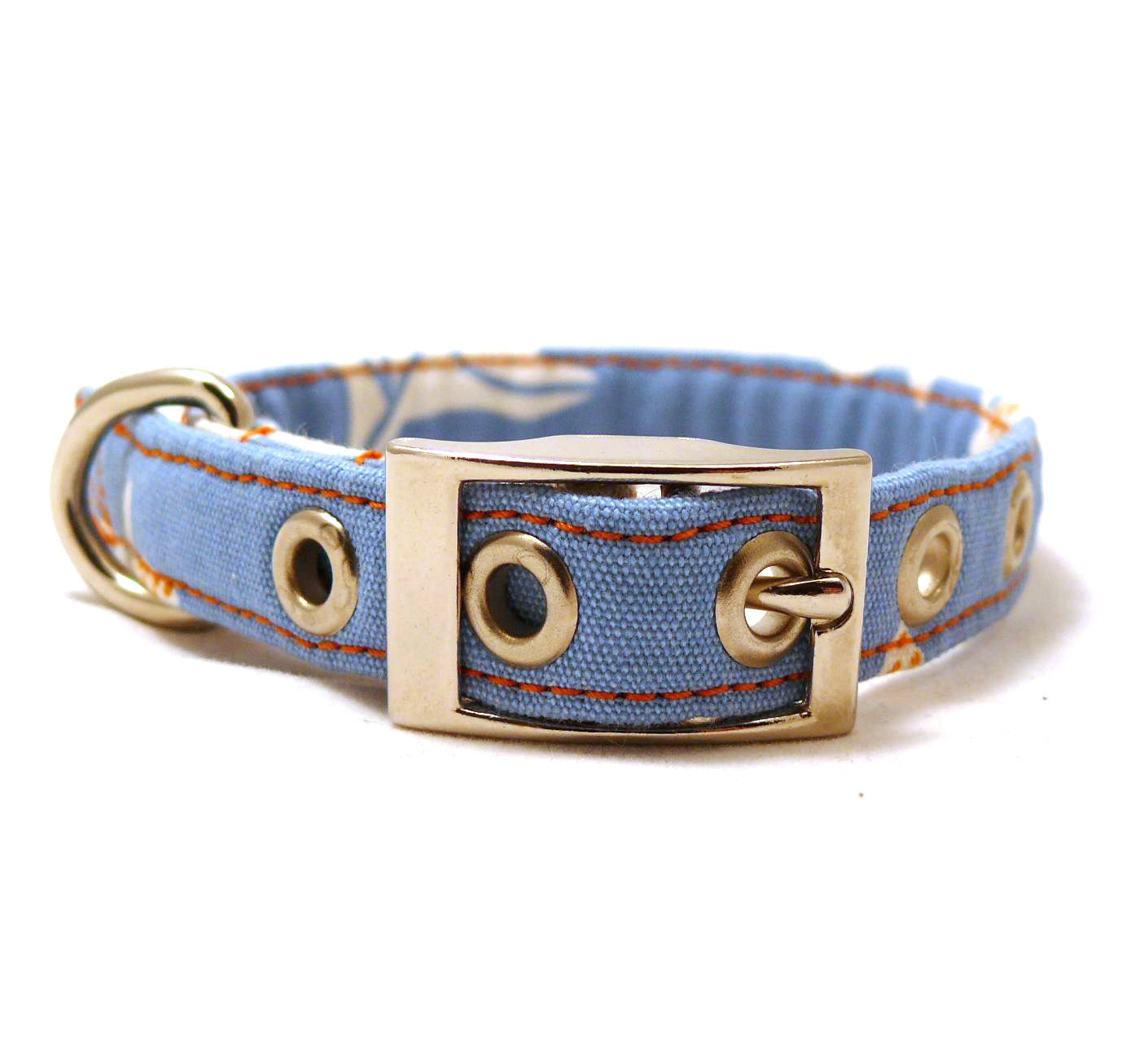 Sun among the clouds adjustable XS / S / puppy dog collar with metal buckle