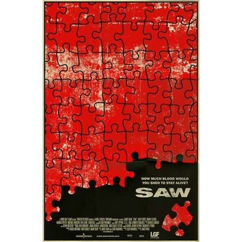SAW vintage style movie poster