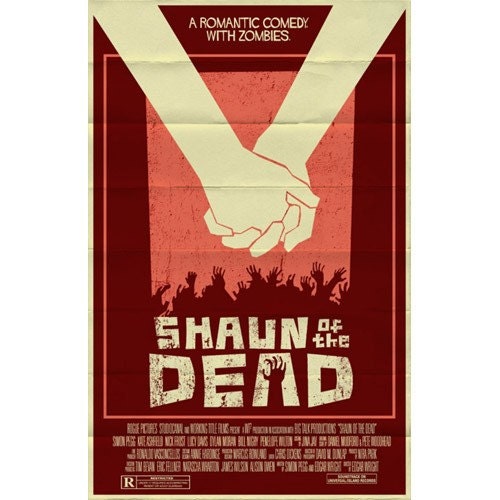 Shaun of the Dead vintage style movie poster