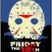 Friday the 13th vintage style 5X7 print