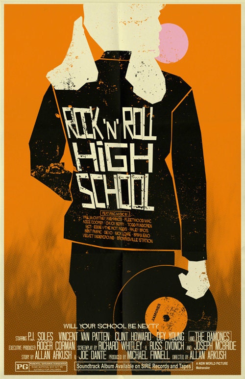 Rock N Roll High School vintage style movie poster