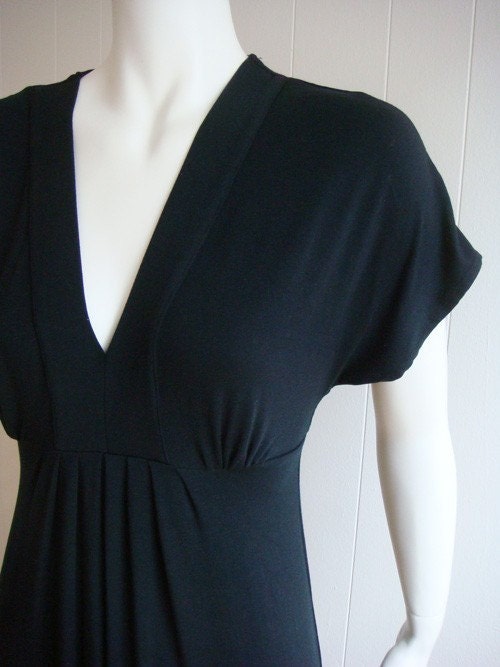 Long Maxi Jersey Dress in Black
