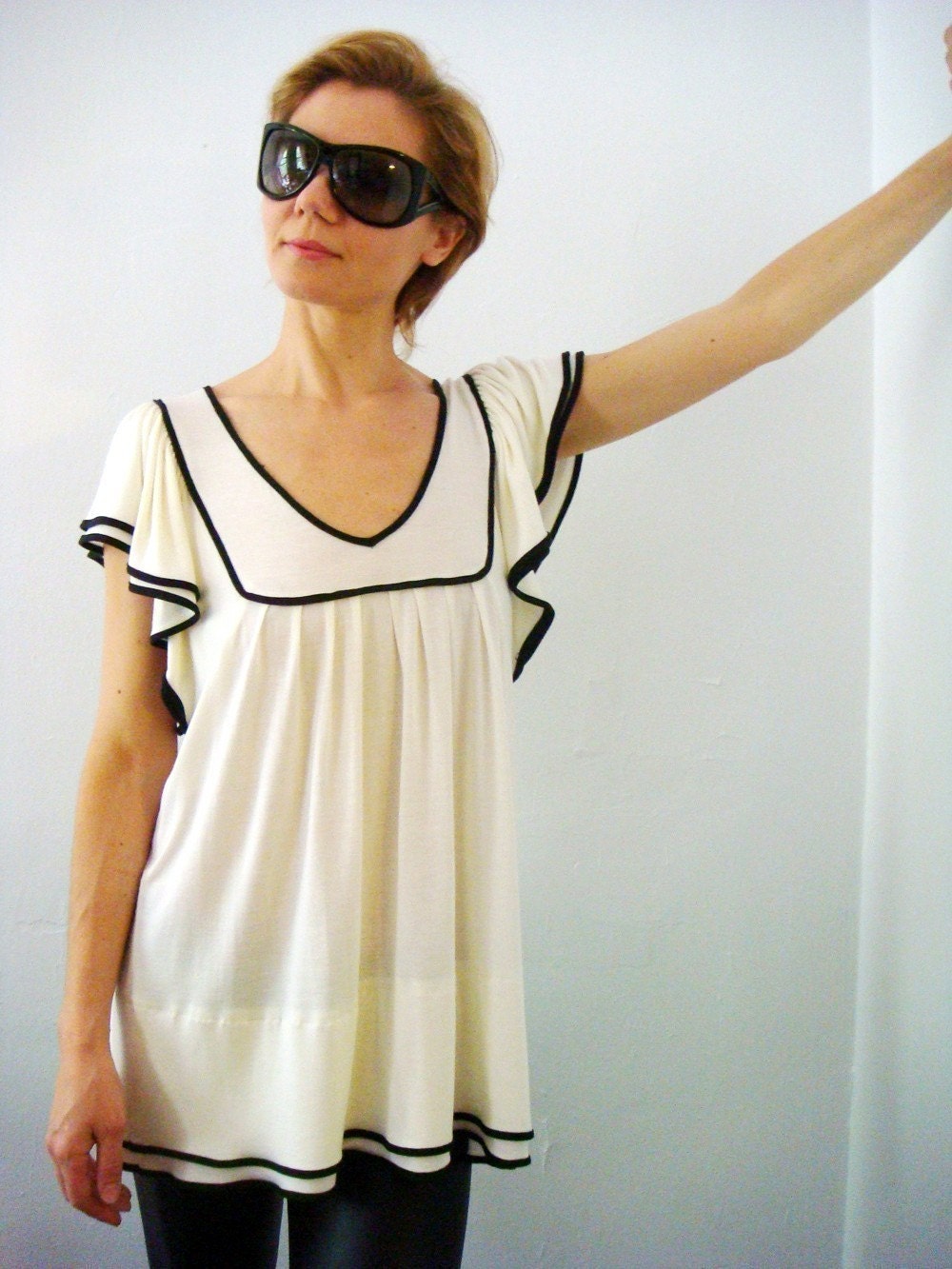 Sailor top Ivory, 2013 trends, Regular and Plus Size In Stock, Immediate Delivery