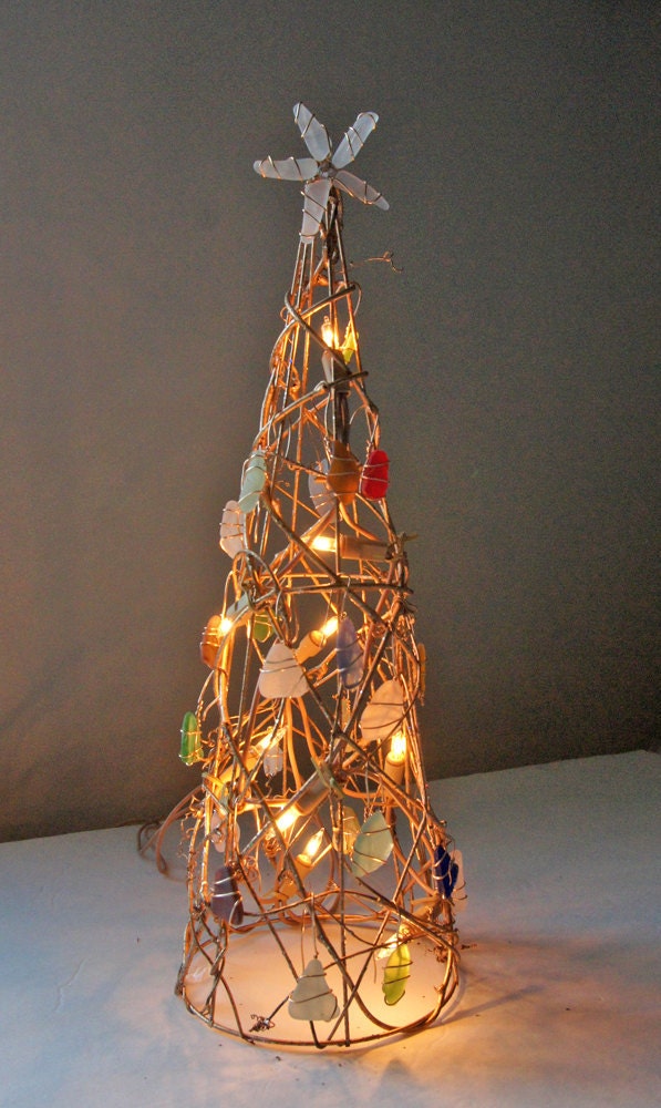 golden lighted sea glass tree for the christmas by golden lighted sea glass tree for the christmas by