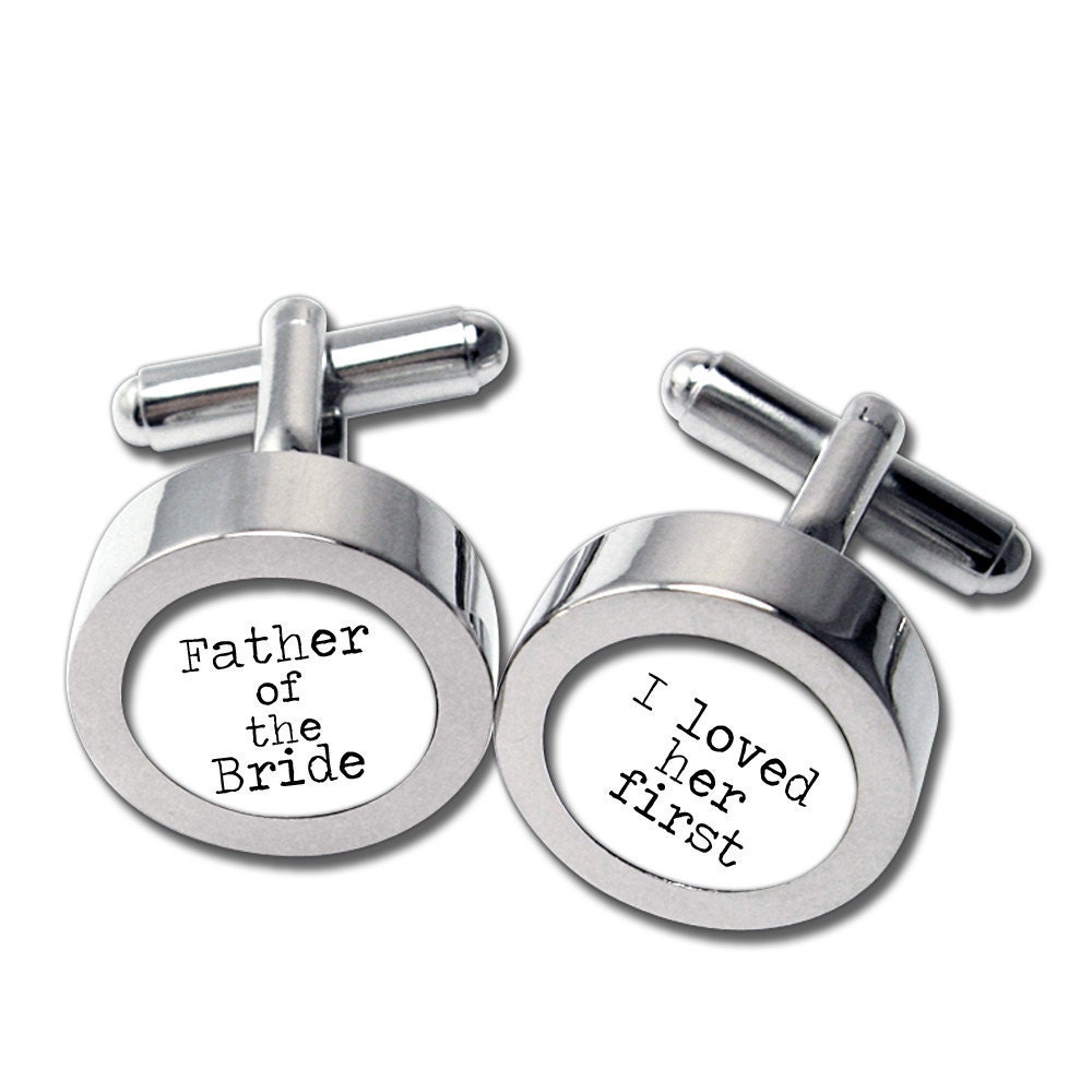 Father of the Bride Cufflinks - For your Dad on your Wedding Day - Stainless Steel & Waterproof