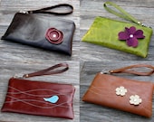 Design Your Own - Leather Wristlet Wallet with detachable strap