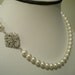 Bridal Jewelry Pearl Wedding Necklace Rhinestone Necklace Swarovski Crystal rhinestone Swarovski Pearl, Wedding jewelry,Robyn II