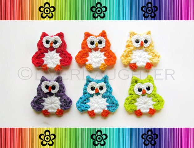 PATTERN-Crochet Owl Applique-Detailed Photos