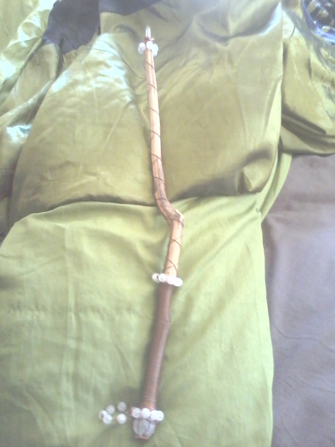 Gooseberry Wood Wand Quartz Copper The Full Moon Enchantress Power Psychic Success Challenge Healing Protection wicca witch pagan Magick