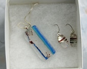 Autumn Waters Glass Pendant and Ear-ring Set