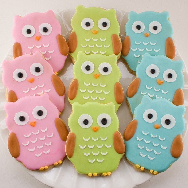 Owl Sugar Cookie Favors - (24 Favors, bagged and bowed)