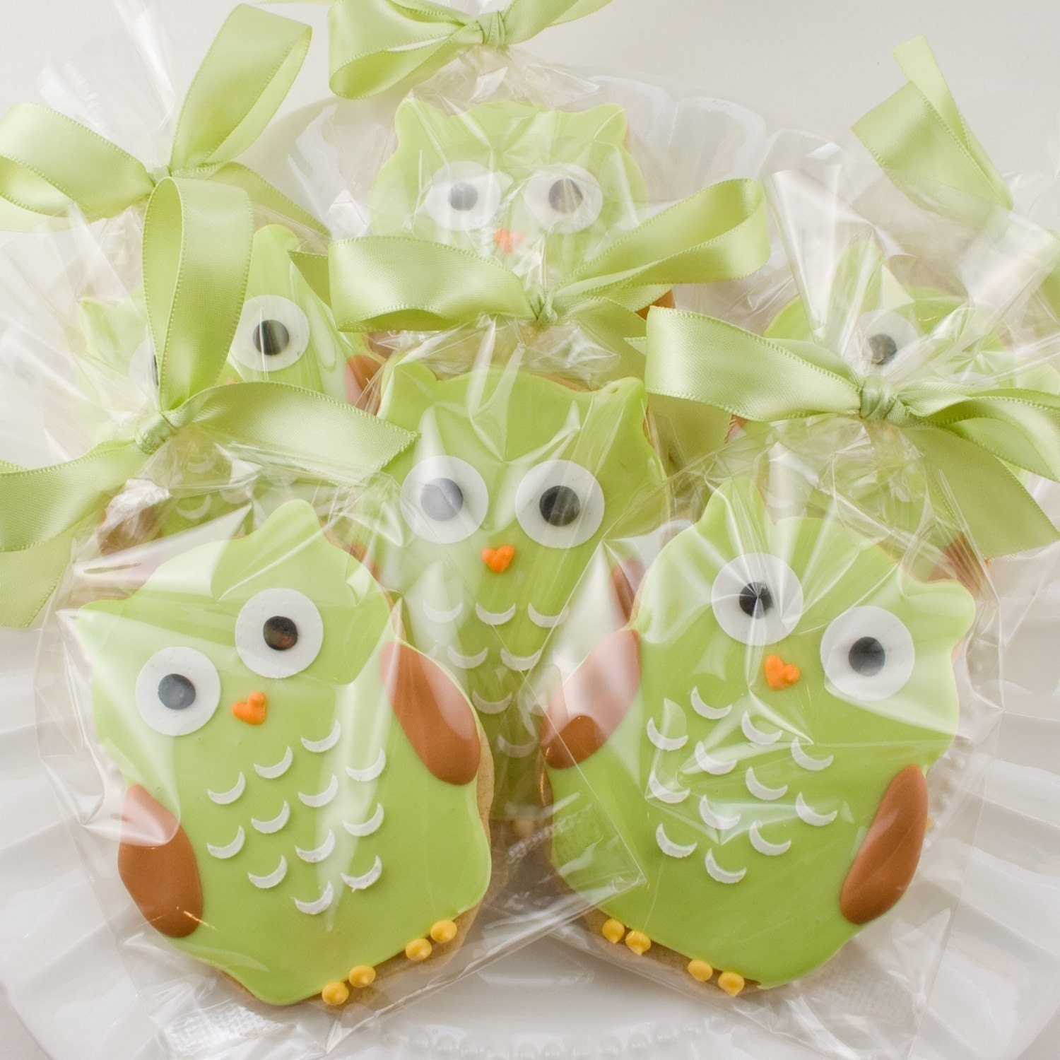 Owl Sugar Cookie Favors (12 favors, bagged and bowed)