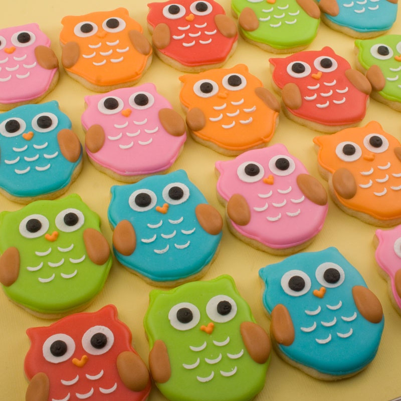 Owl Cookies, MINI SIZE baby owls - 3 dozen