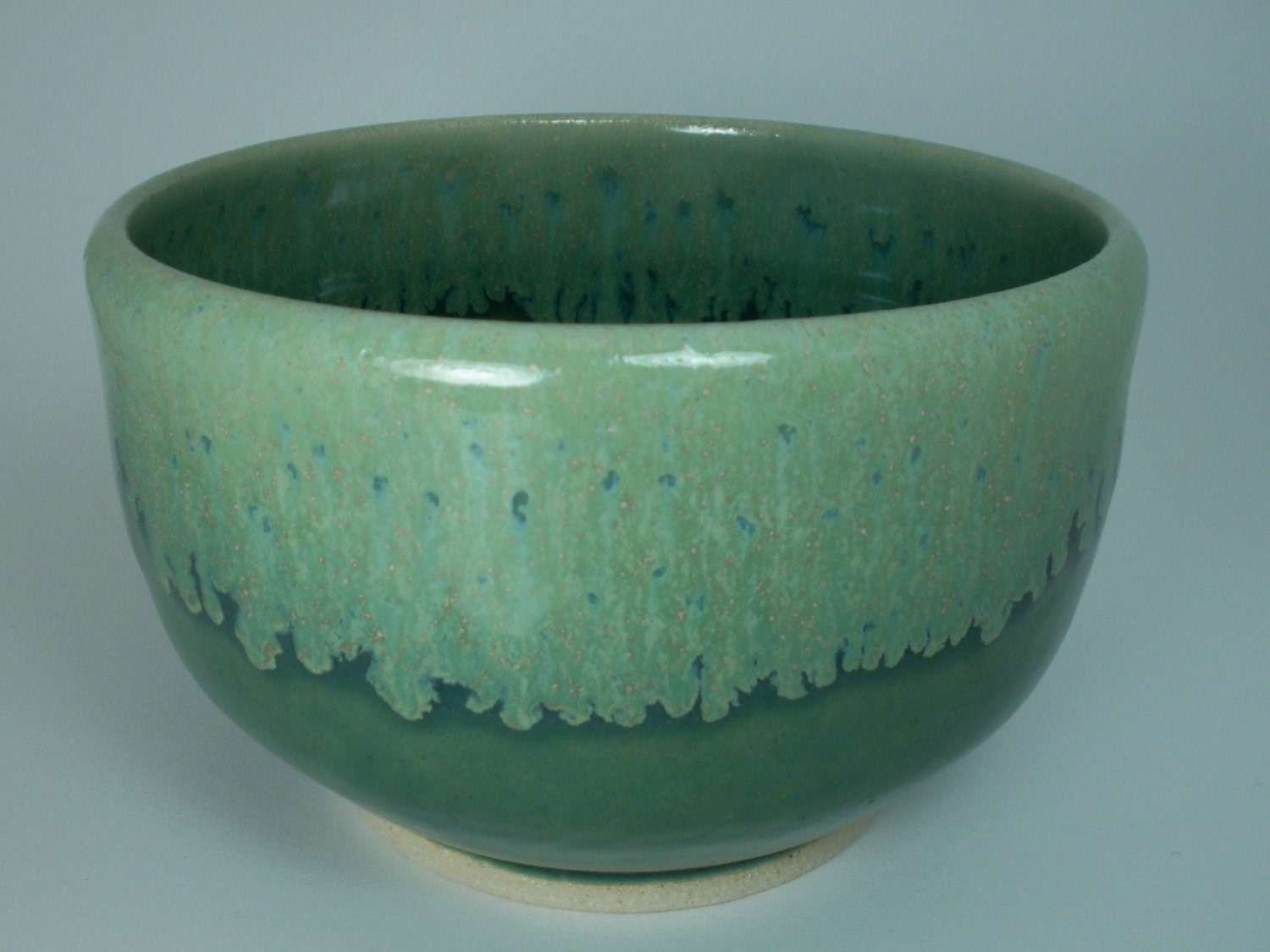 Chartreuse and Green Serving Bowl, Handmade Pottery