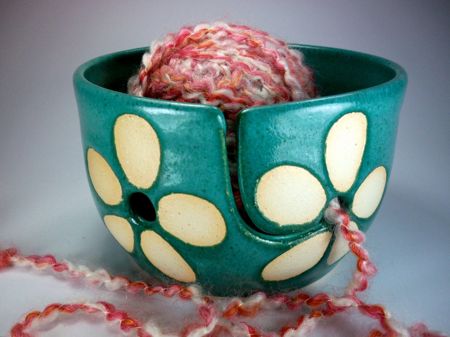 Reserved for Nancy, yarn bowl, knitting bowl, crochet, handmade ceramic pottery, as seen in Vogue Knitting Magazine