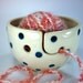 Yarn Bowl, Knitting or Crochet Organizer ,Blue and White, Handmade Stoneware Pottery, In Stock