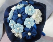 Tsumami Kanzashi Wedding Bouquet - Spring Blue