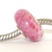 Lampwork Bead for Troll Bead, Biagi, Chamilia and ALL other European Big Hole Bead Bracelets - Pink Impatiens
