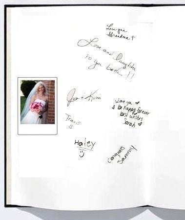 photo book Guestbook FujiFilm Instax MINI Photo  for 50 Photos- over 50 fabrics, 10 Satin Ribbon Colors, and Customized Monogram Card